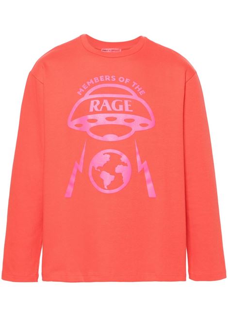 T-shirt a maniche lunghe con logo oversize in arancione - uomo MEMBERS OF THE RAGE | MTFW23TT073603721801